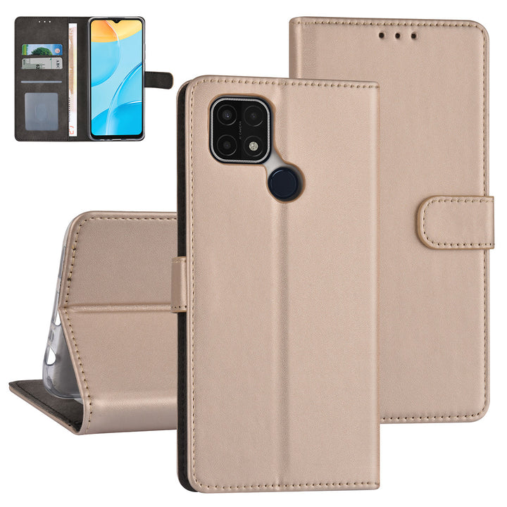 Goud hoesje voor Oppo A15 - Book Case - Pasjeshouder - Magneetsluiting-Hoesjes-Ilumina Benelux