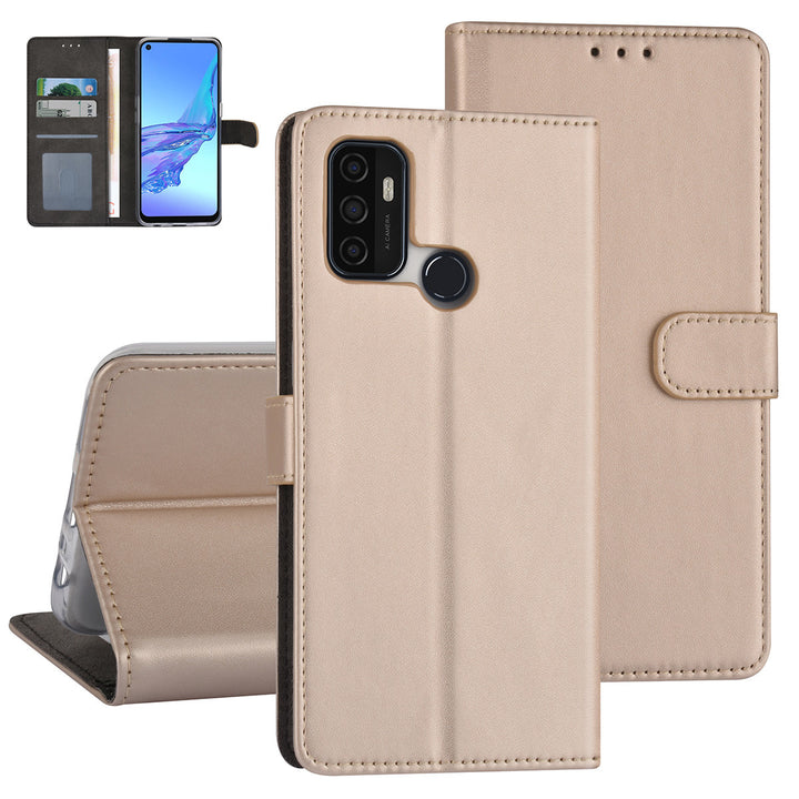 Goud hoesje voor Oppo A53s - Book Case - Pasjeshouder - Magneetsluiting-Hoesjes-Ilumina Benelux