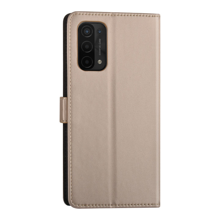Goud hoesje voor Oppo A54 5G & Oppo A74 5G - Book Case - Pasjeshouder - Magneetsluiting-Hoesjes-Ilumina Benelux