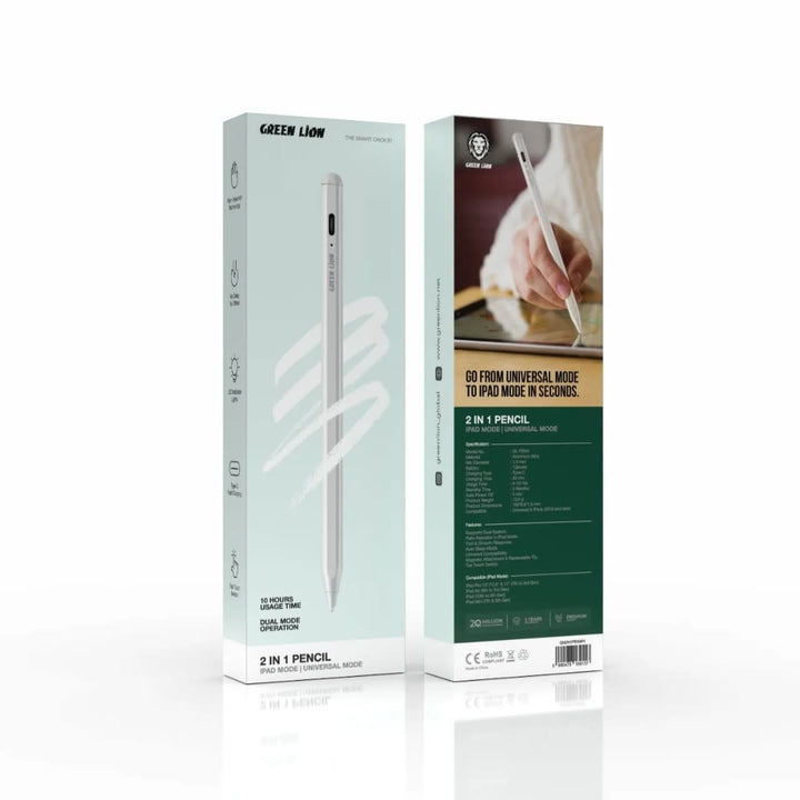 Green Lion 2 in 1 Pencil - Wit-Stylus-Ilumina Benelux