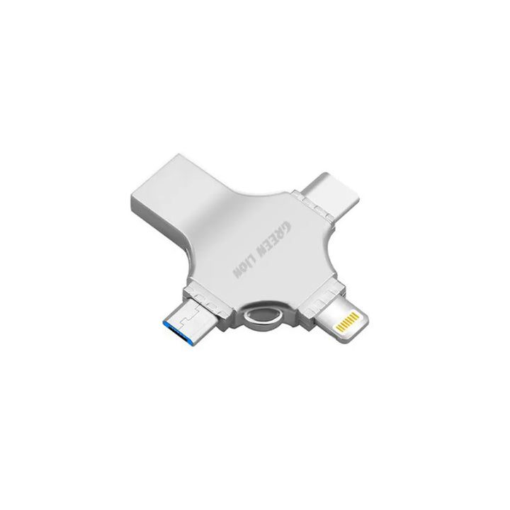 Green Lion 4 in 1 USB Flash Drive 256GB - Zilver-Geheugenkaart-Ilumina Benelux