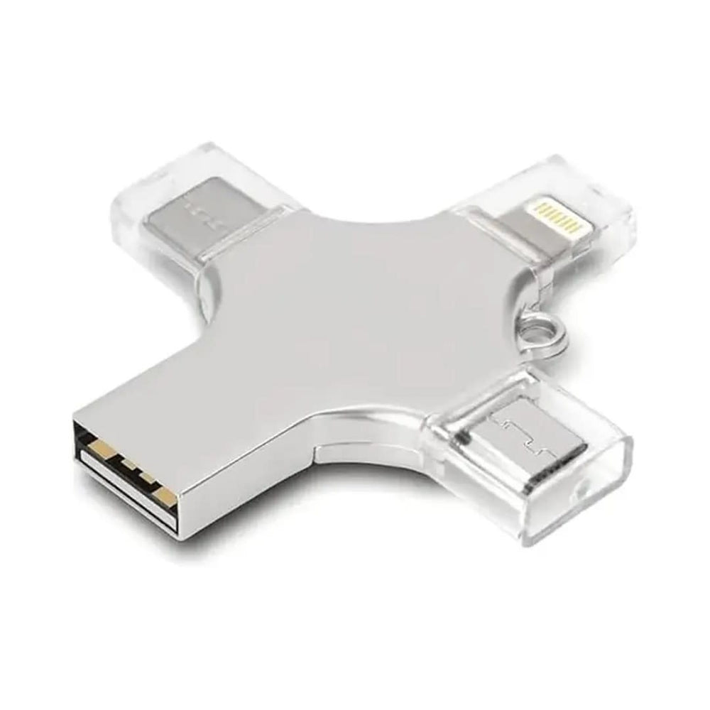 Green Lion 4 in 1 USB Flash Drive 512GB - Zilver-Geheugenkaart-Ilumina Benelux
