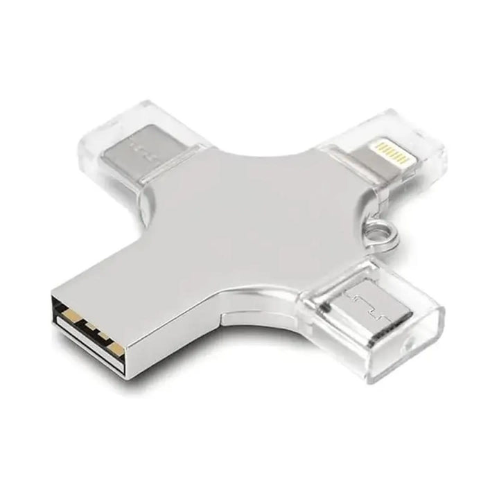 Green Lion 4 in 1 USB Flash Drive 512GB - Zilver-Geheugenkaart-Ilumina Benelux