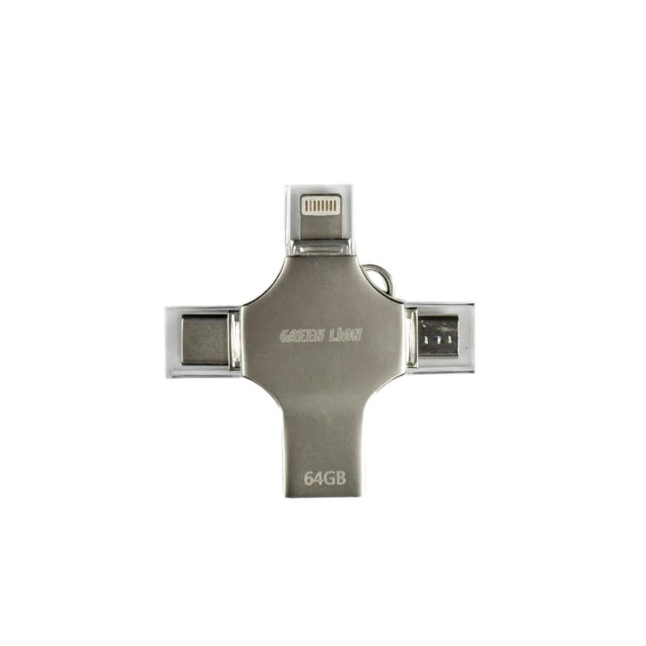 Green Lion 4 in 1 USB Flash Drive 64GB - Zilver-Geheugenkaart-Ilumina Benelux