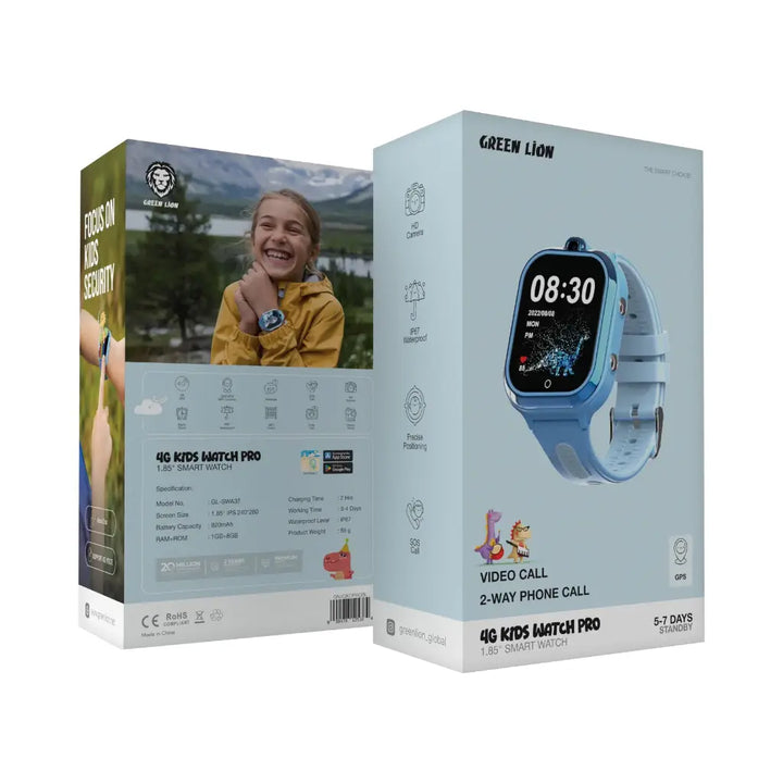 Green Lion 4G Kids Watch Pro Smart Watch - Blauw-Smartwatches-Ilumina Benelux