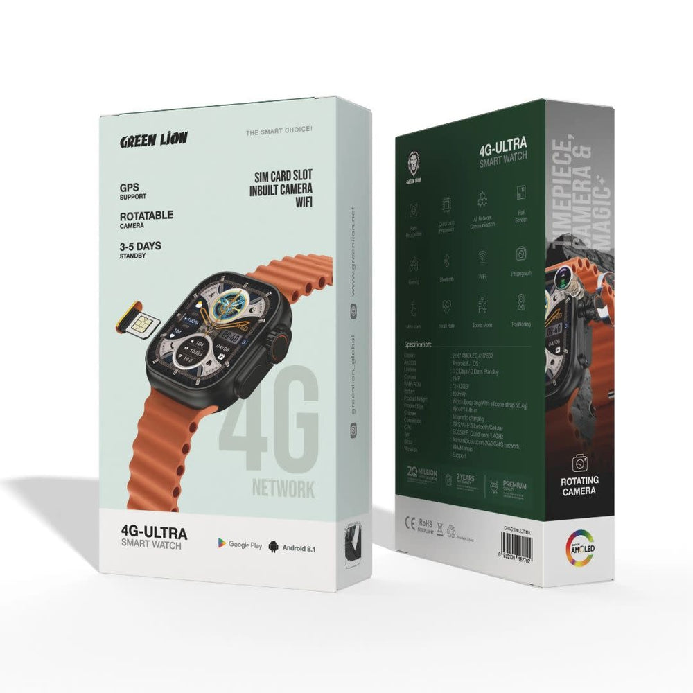 Green Lion 4G Ultra Smart Watch - Zwart-Smartwatches-Ilumina Benelux