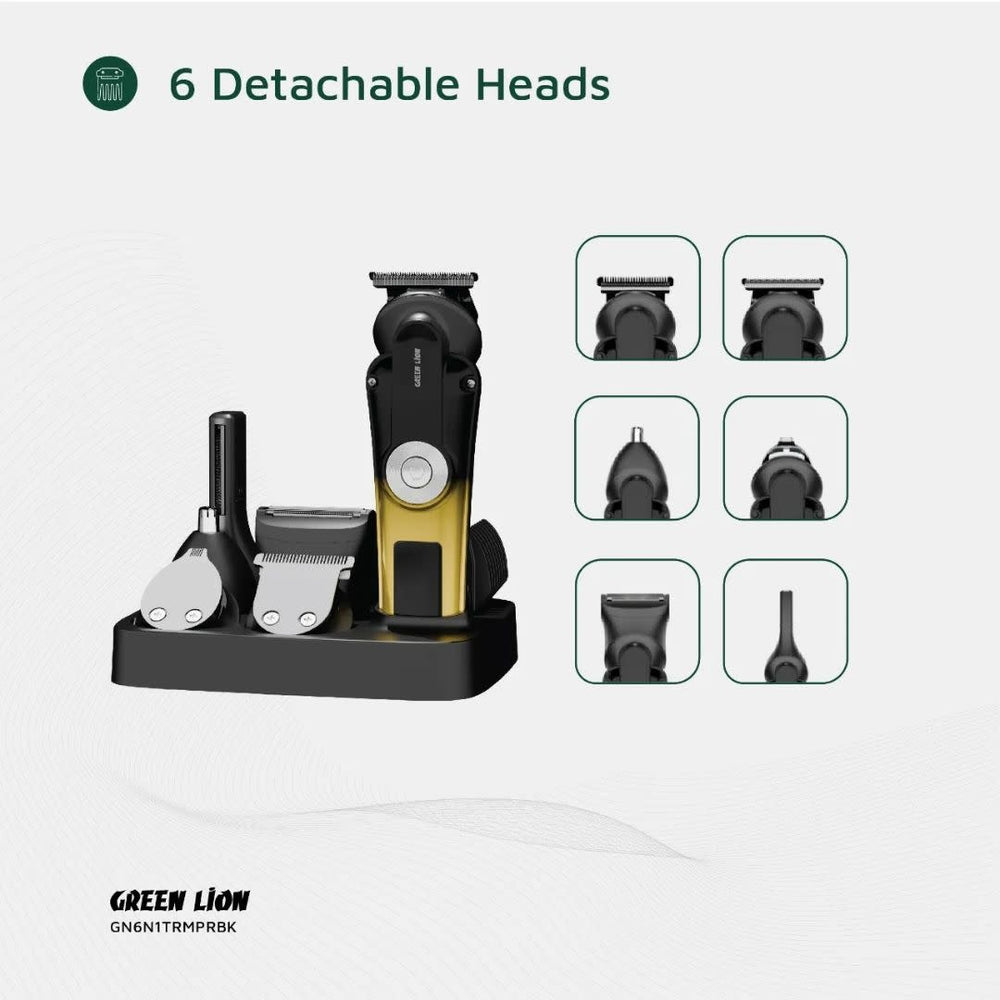 Green Lion 6 in 1 Trim Pro Grooming Kit - Zwart-Baardtrimmer-Ilumina Benelux