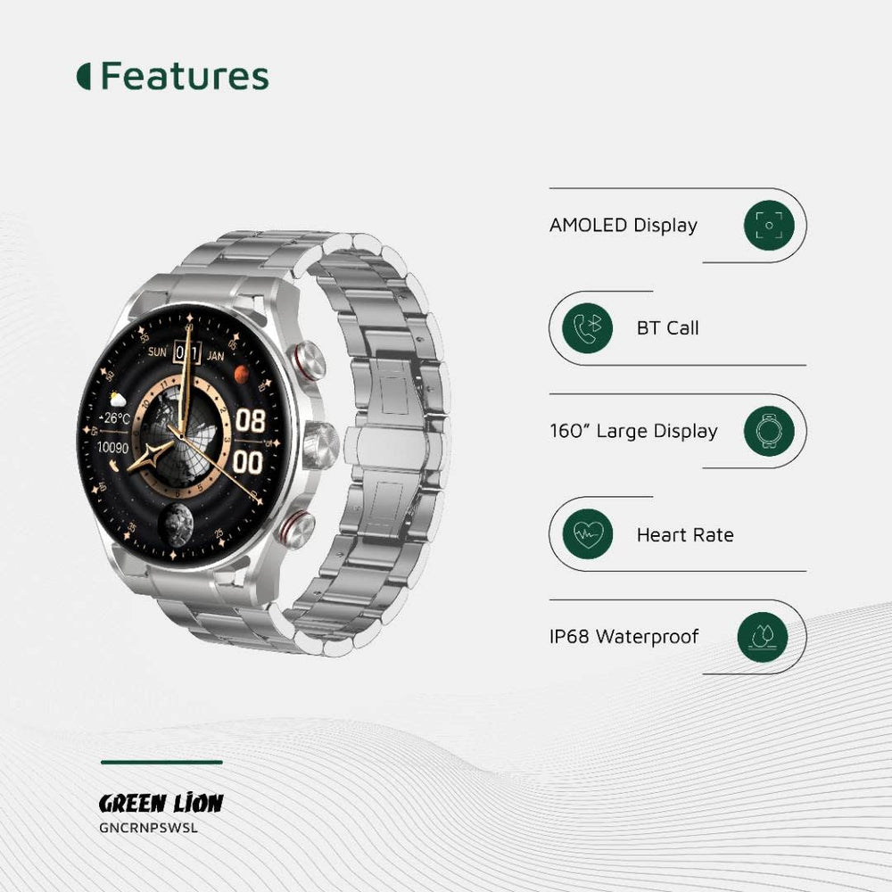 Green Lion Chrono Pro Smart Watch - Zilver-Smartwatches-Ilumina Benelux