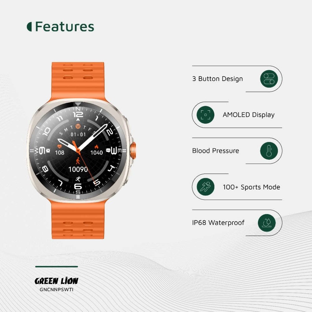 Green Lion Connect Pro Smart Watch - Titanium-Smartwatches-Ilumina Benelux