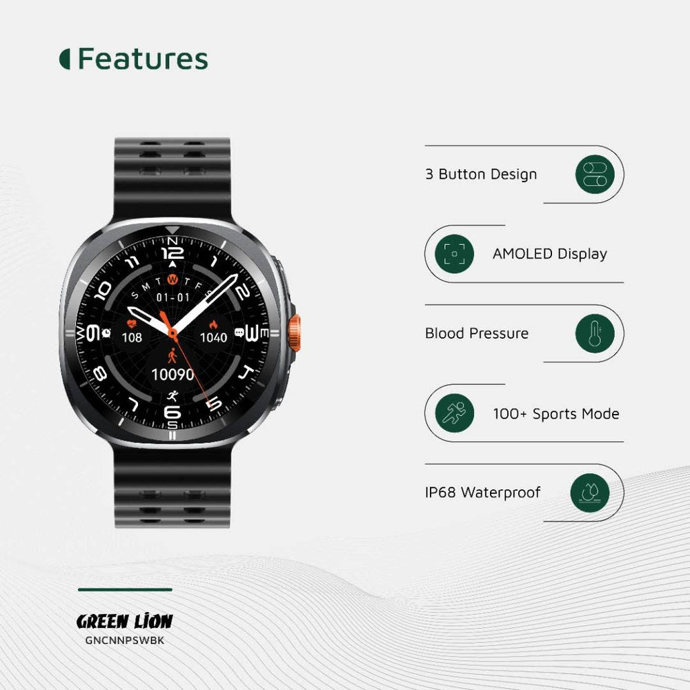 Green Lion Connect Pro Smart Watch - Zwart-Smartwatches-Ilumina Benelux