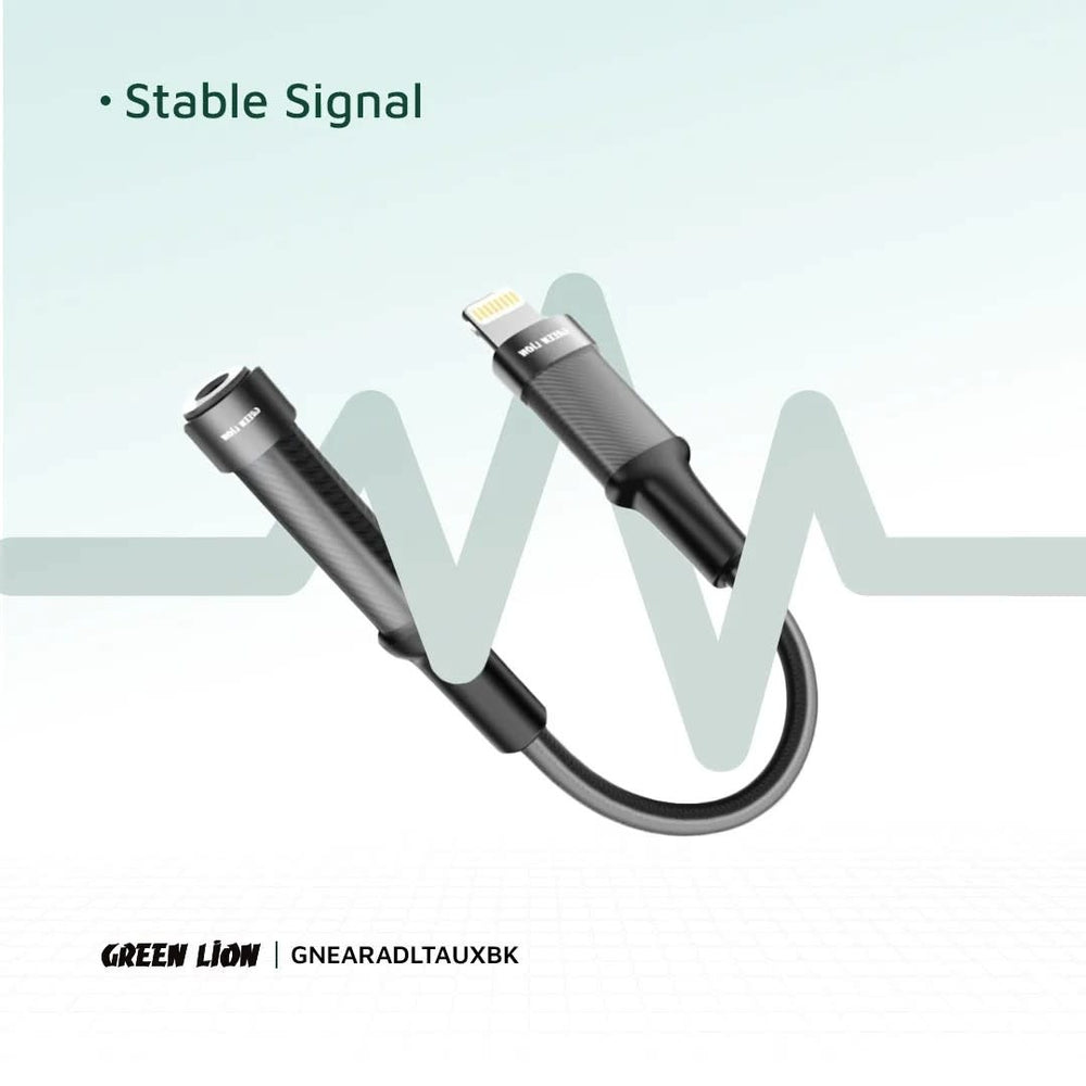 Green Lion Earphone Adapter - Lightning to 3.5 Aux - Zwart-Audiokabel-Ilumina Benelux