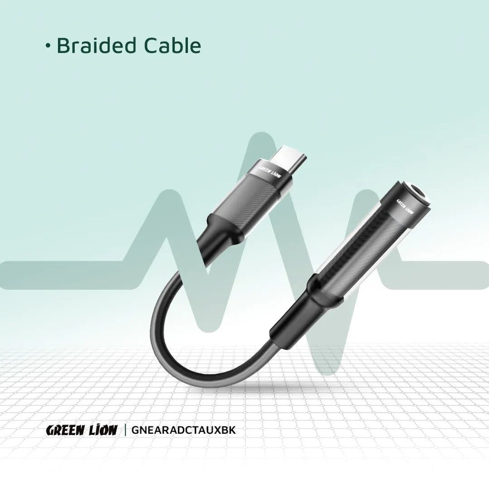 Green Lion Earphone Adapter - USB-C to 3.5 Aux - Zwart-Audiokabel-Ilumina Benelux