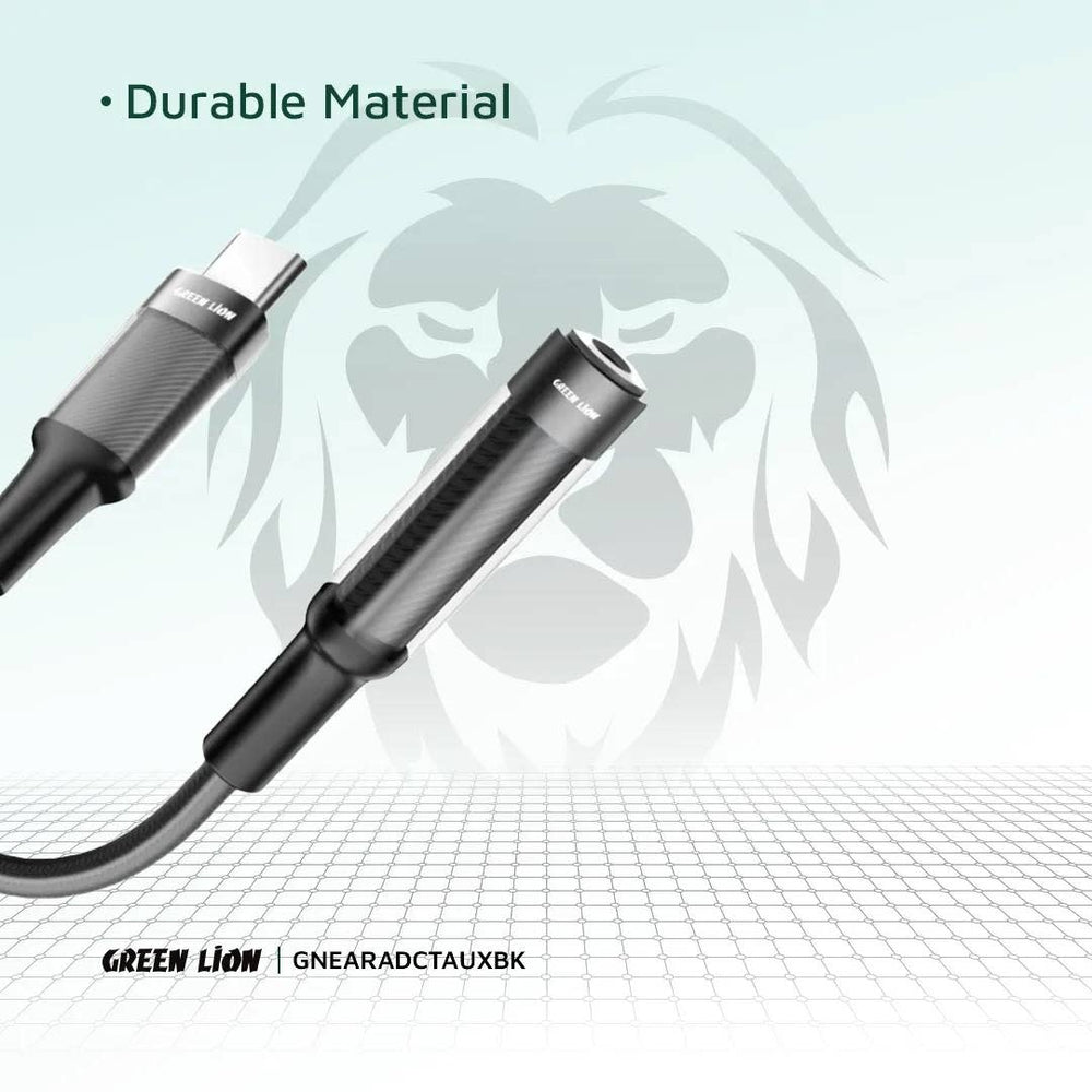 Green Lion Earphone Adapter - USB-C to 3.5 Aux - Zwart-Audiokabel-Ilumina Benelux