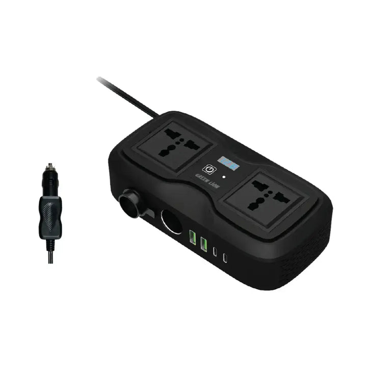 Green Lion GC-233 Power Inverter with 2 Universal Socket - Zwart-Omvormer-Ilumina Benelux