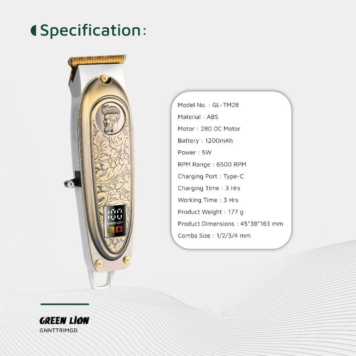 Green Lion Gentleman Hair Trimmer - Goud-Baardtrimmer-Ilumina Benelux
