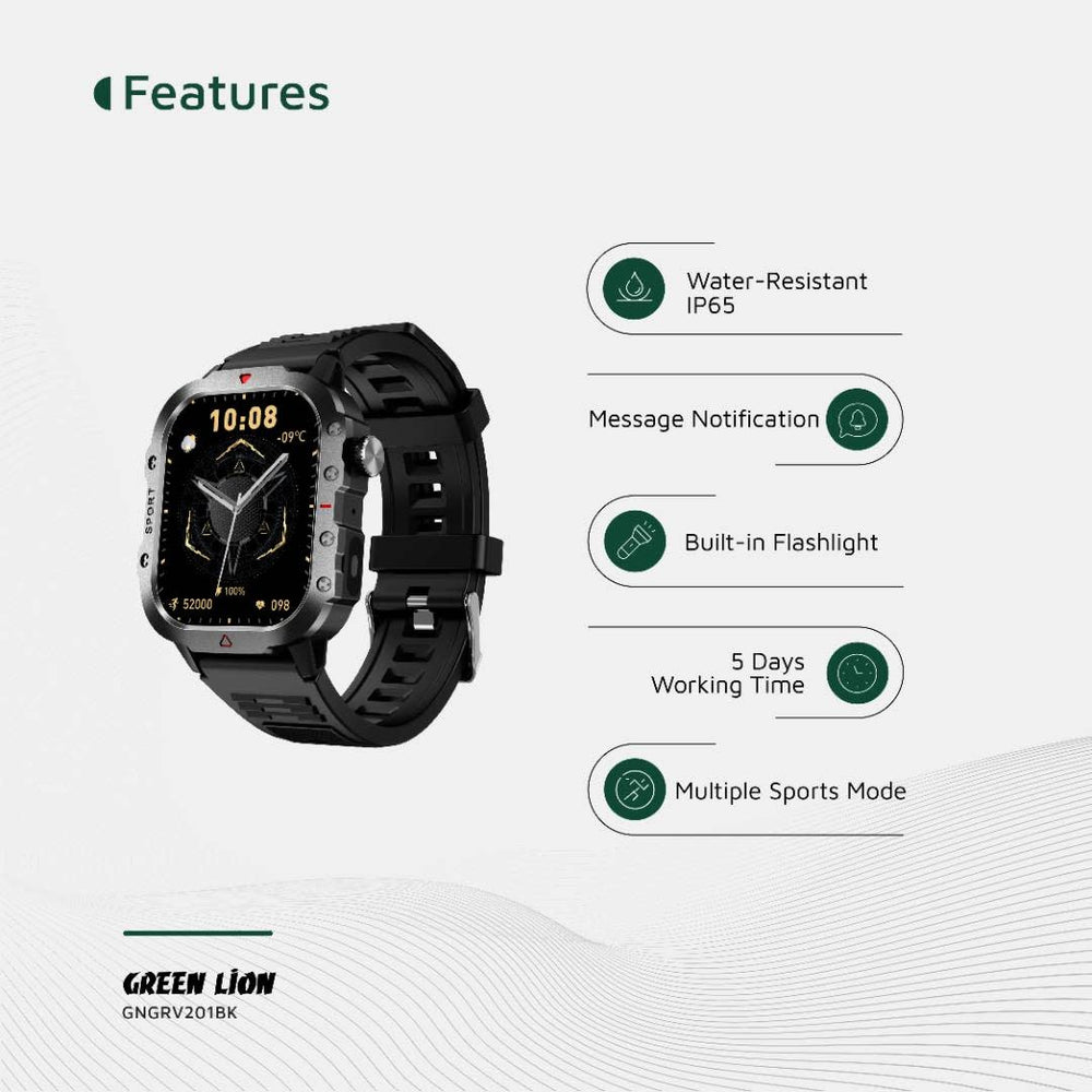 Green Lion Gravix Smart Watch - Zwart-Smartwatches-Ilumina Benelux