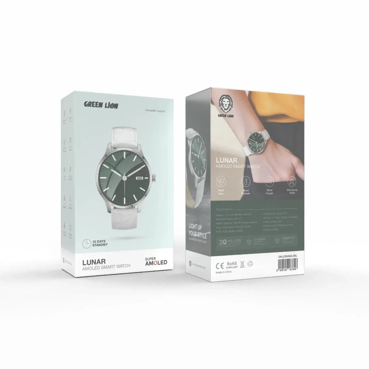Green Lion Lunar Amoled smart watch - White-Smartwatches-Ilumina Benelux