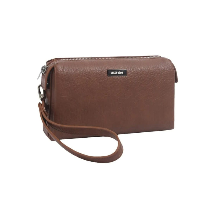 Green Lion Marly Clutch Bag - PU Leather - Bruin-Hoesjes-Ilumina Benelux