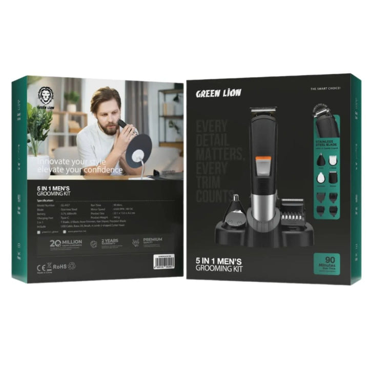 Green Lion Men Grooming Set - Zwart-Baardtrimmer-Ilumina Benelux