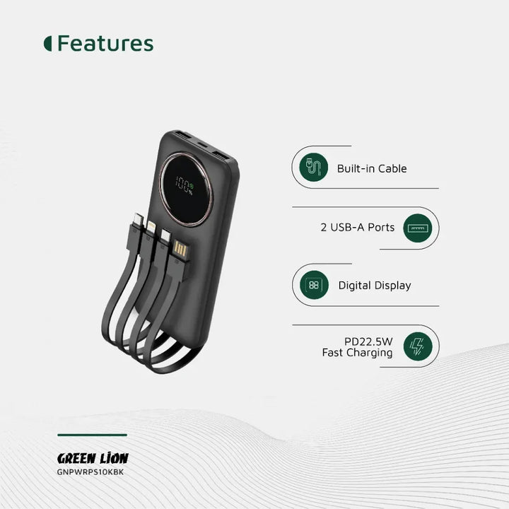 Green Lion Power Pulse PD 22.5W Powerbank 10000mAh - Zwart-Powerbank-Ilumina Benelux