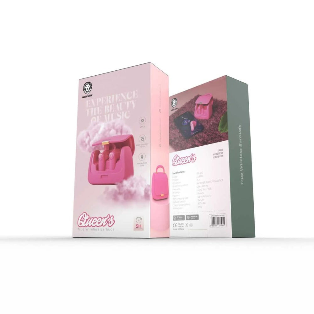 Green Lion Queen's True Wireless Earbuds - Felroze-In-ear koptelefoon-Ilumina Benelux