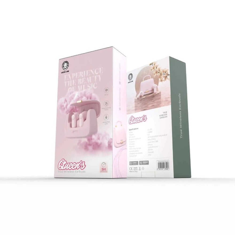 Green Lion Queen's True Wireless Earbuds - Roze-In-ear koptelefoon-Ilumina Benelux