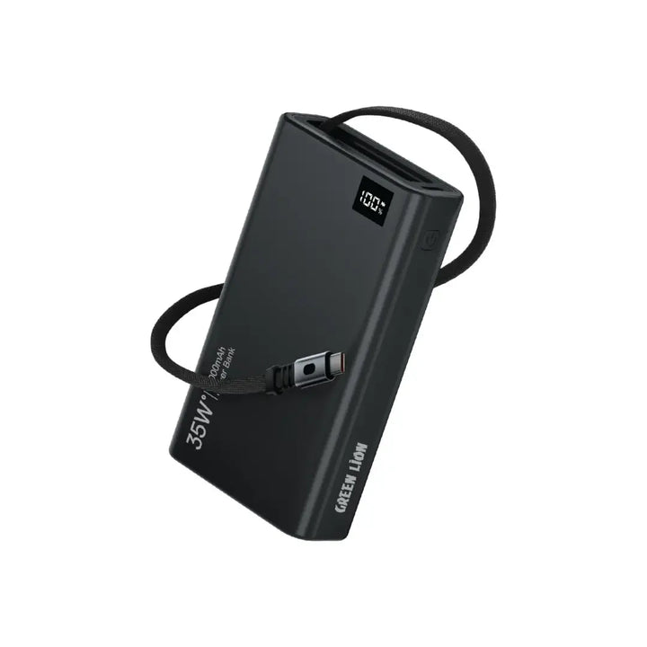 Green Lion Retractable 35W Powerbank 10000mAh - Zwart-Powerbank-Ilumina Benelux