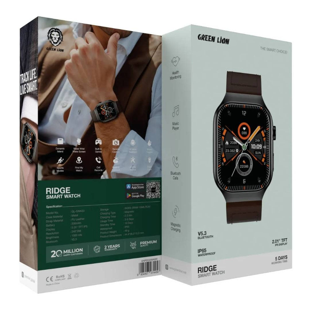 Green Lion Ridge Smart Watch - Bruin-Smartwatches-Ilumina Benelux