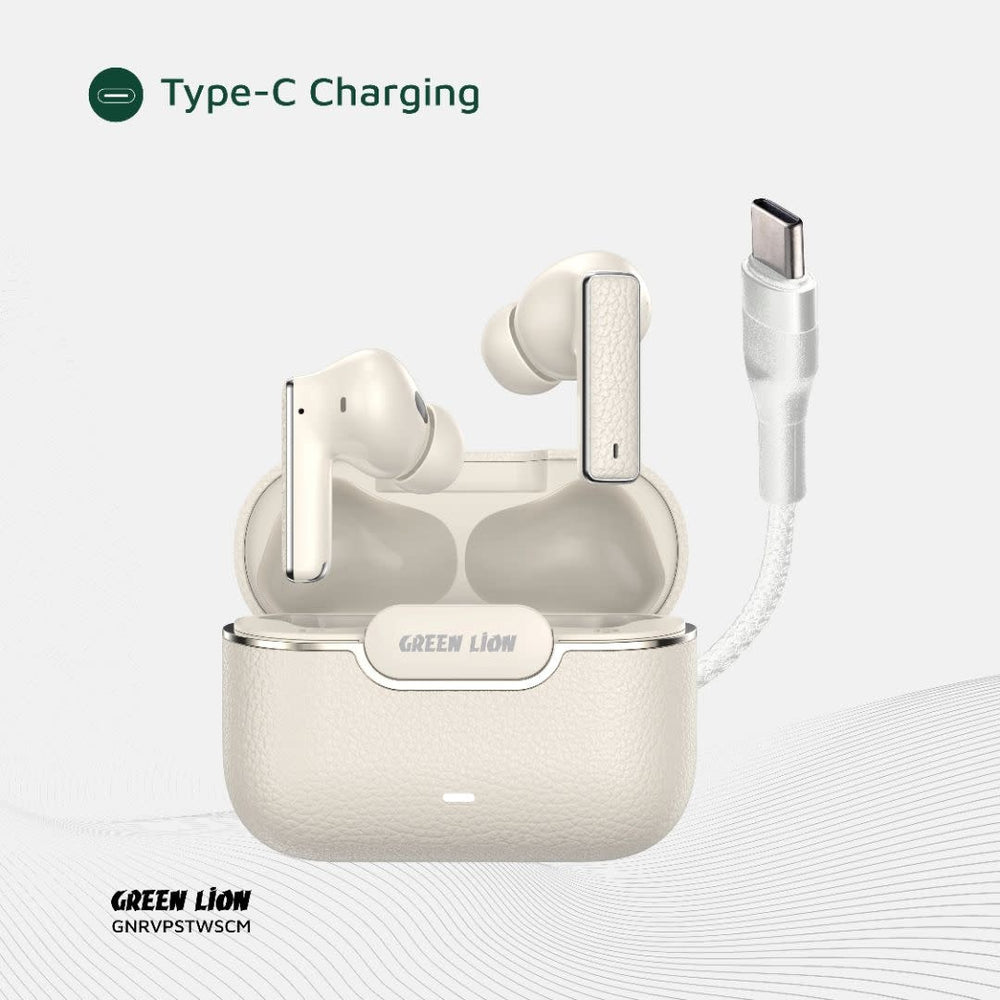 Green Lion River Plus True Wireless Earbuds - Beige-In-ear koptelefoon-Ilumina Benelux