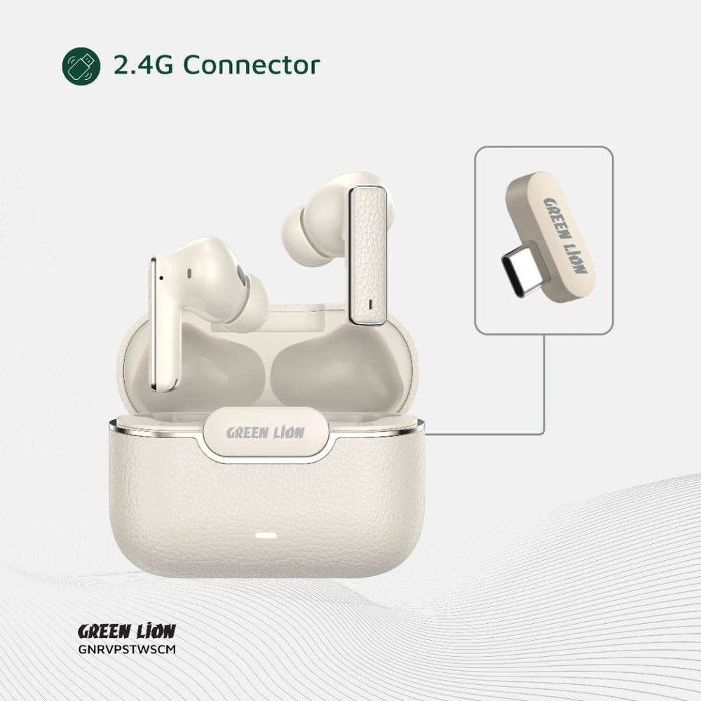 Green Lion River Plus True Wireless Earbuds - Beige-In-ear koptelefoon-Ilumina Benelux