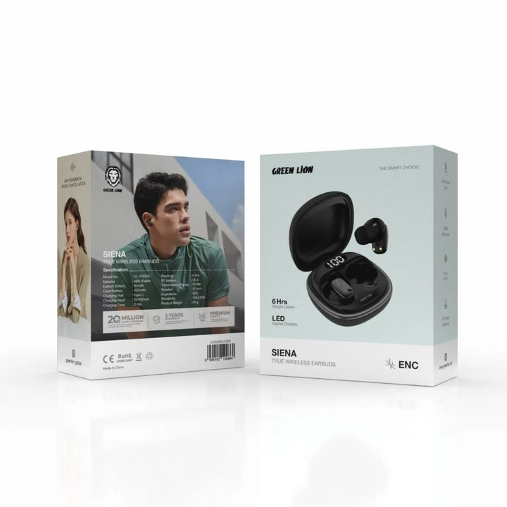 Green Lion Siena True Wireless Earbuds - Zwart-In-ear koptelefoon-Ilumina Benelux
