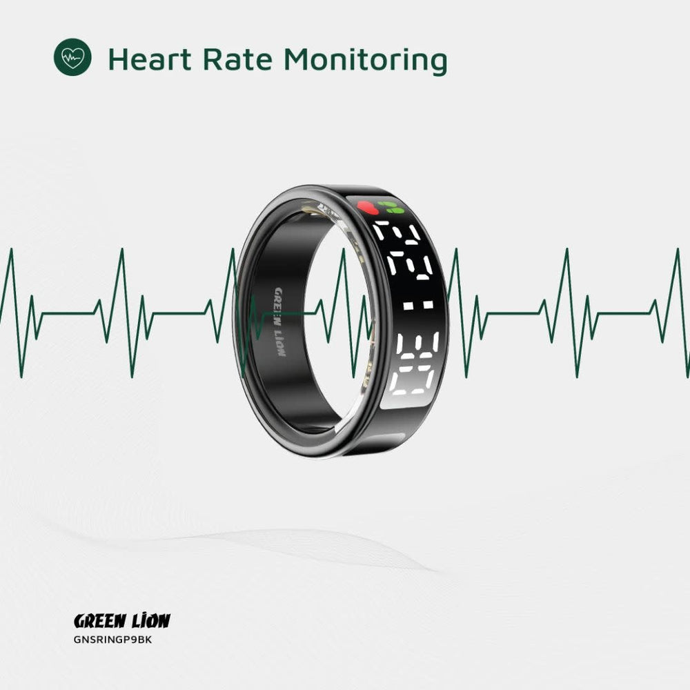 Green Lion Smart Ring Pro With Digital Display - Size 9 - Zwart-Trackers-Ilumina Benelux