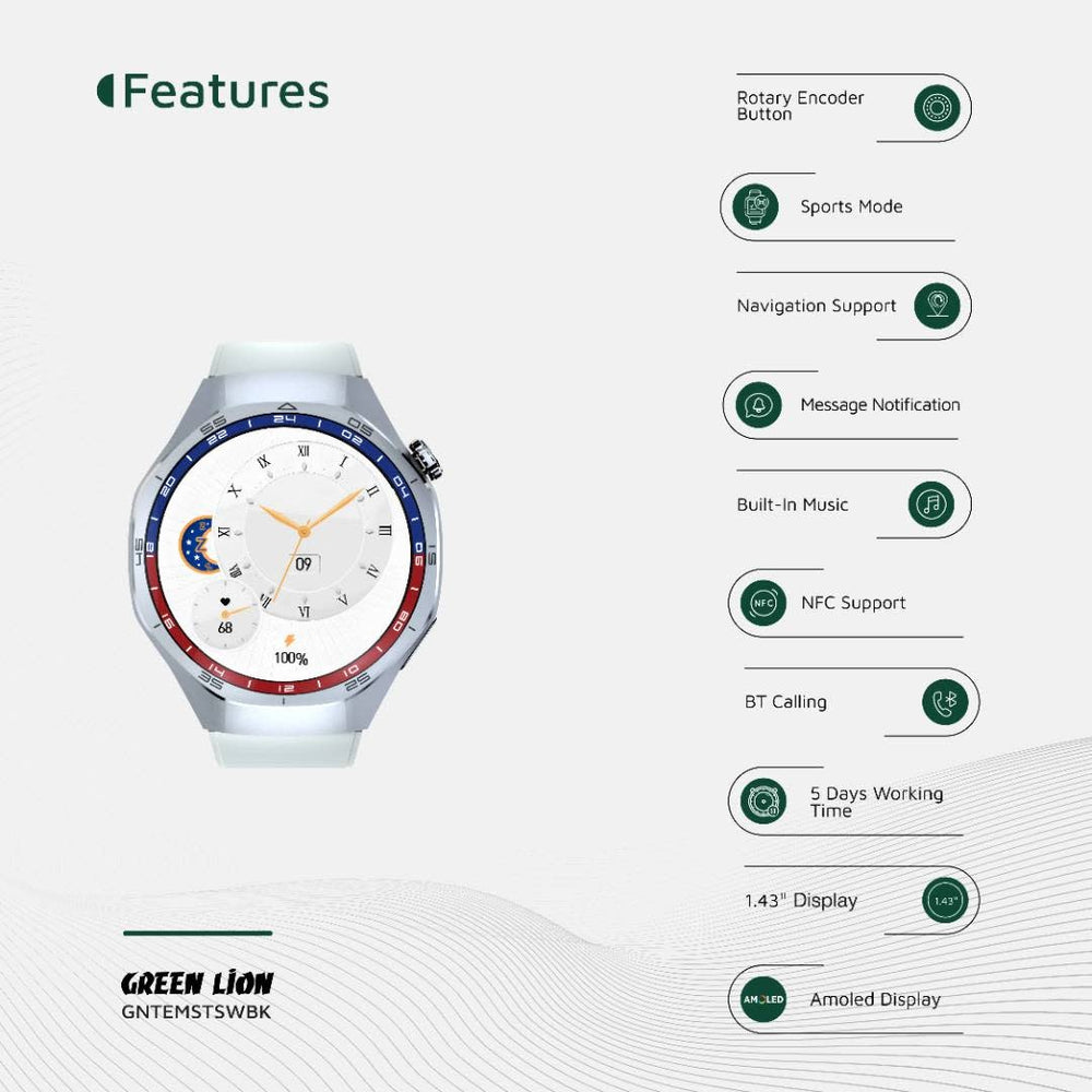 Green Lion Tech Master Smart Watch - Zilver-Smartwatches-Ilumina Benelux