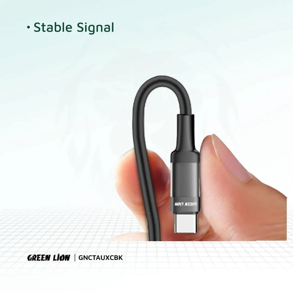 Green Lion USB-C to AUX - 100cm Braided Cable - Zwart-Audiokabel-Ilumina Benelux