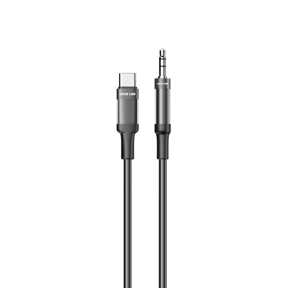 Green Lion USB-C to AUX - 100cm Braided Cable - Zwart-Audiokabel-Ilumina Benelux