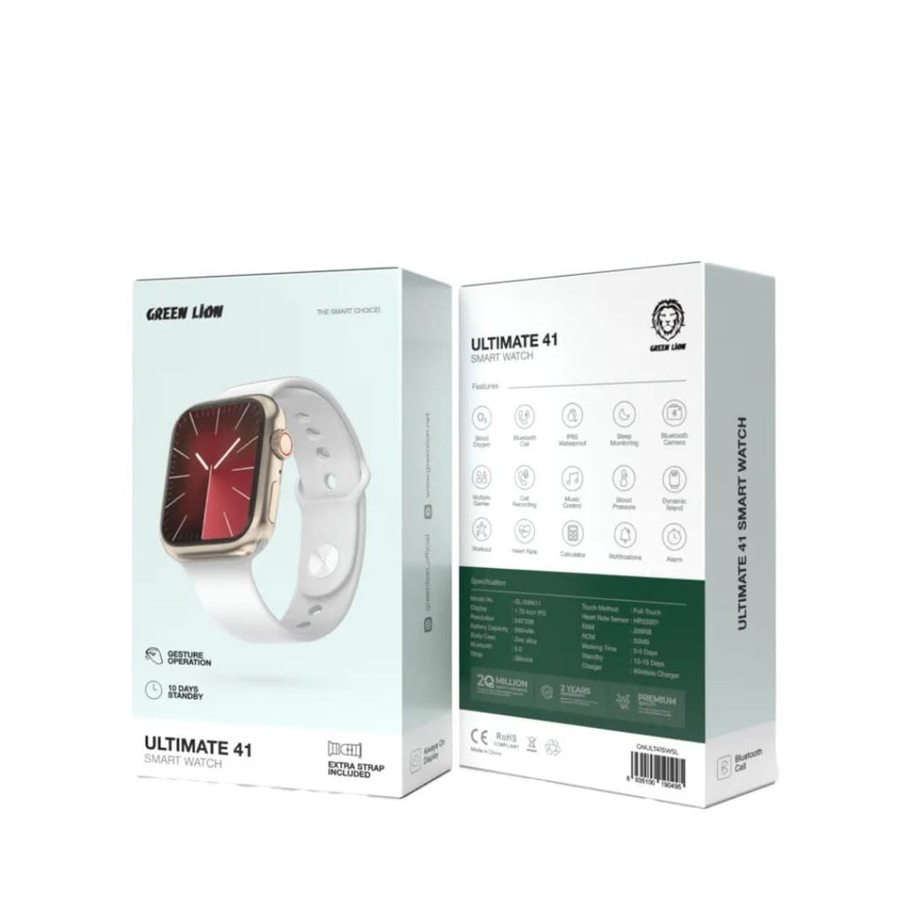 Green Lion Ultimate 41 Smart Watch - Zilver-Smartwatches-Ilumina Benelux