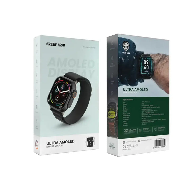 Green Lion Ultra Smart Watch - AMOLED - Black-Smartwatches-Ilumina Benelux