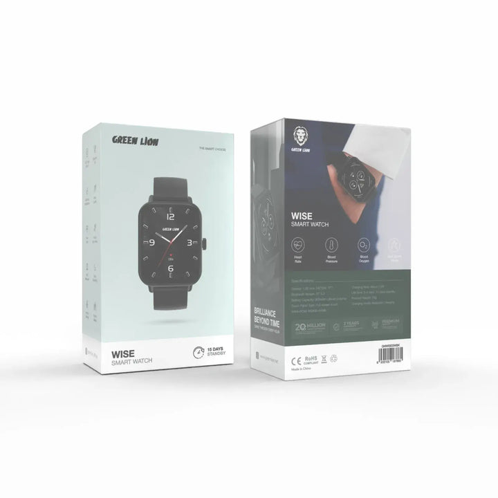 Green Lion Wise Smart Watch - Black-Smartwatches-Ilumina Benelux