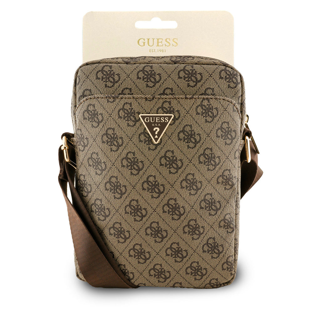 Guess 10 Inch Tablet Bag - Triangle Logo - Bruin-Tablethoesjes-Ilumina Benelux
