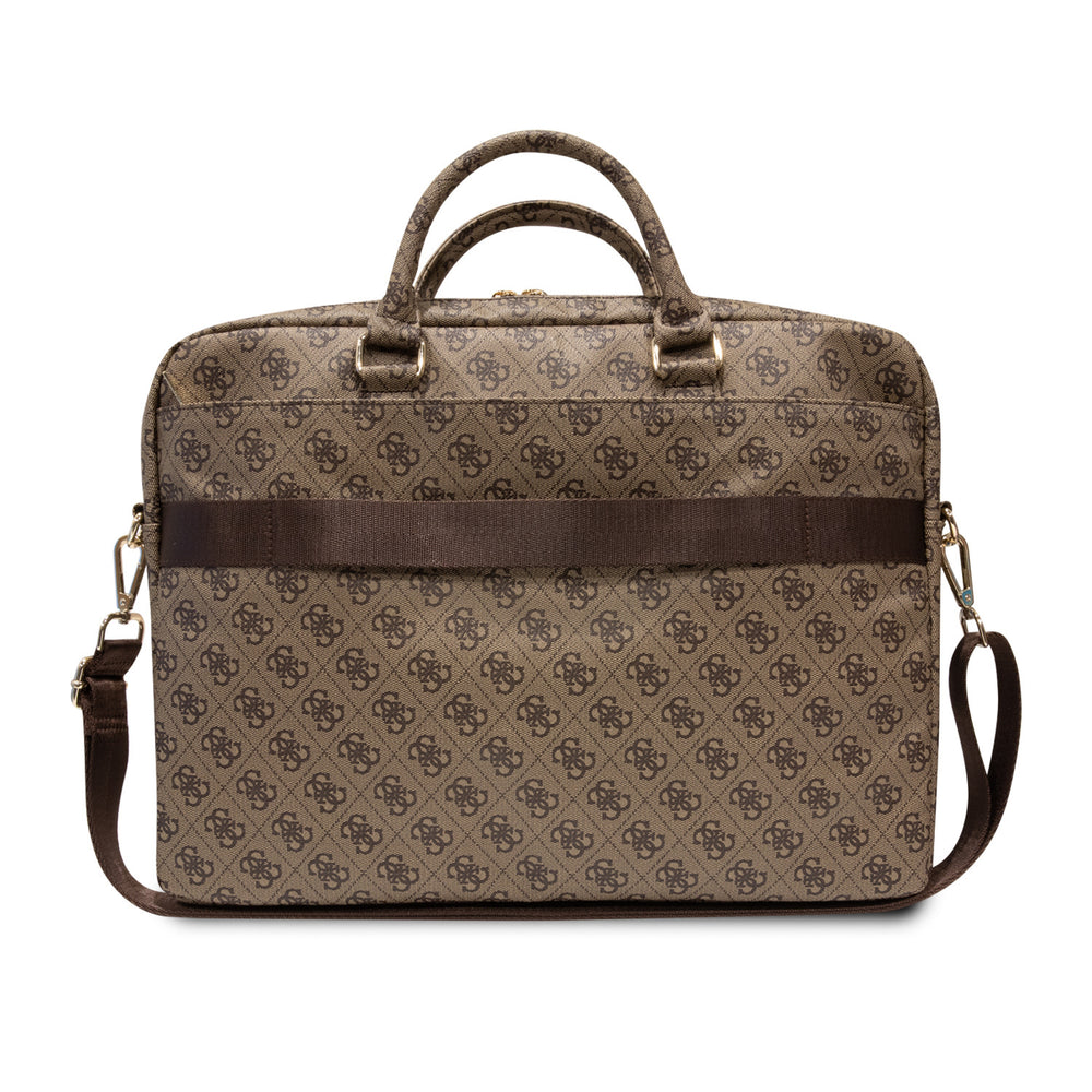 Guess 15 Inch PU Leather Laptop- en Tablettas 4G stripes - Bruin-Laptopcover-Ilumina Benelux