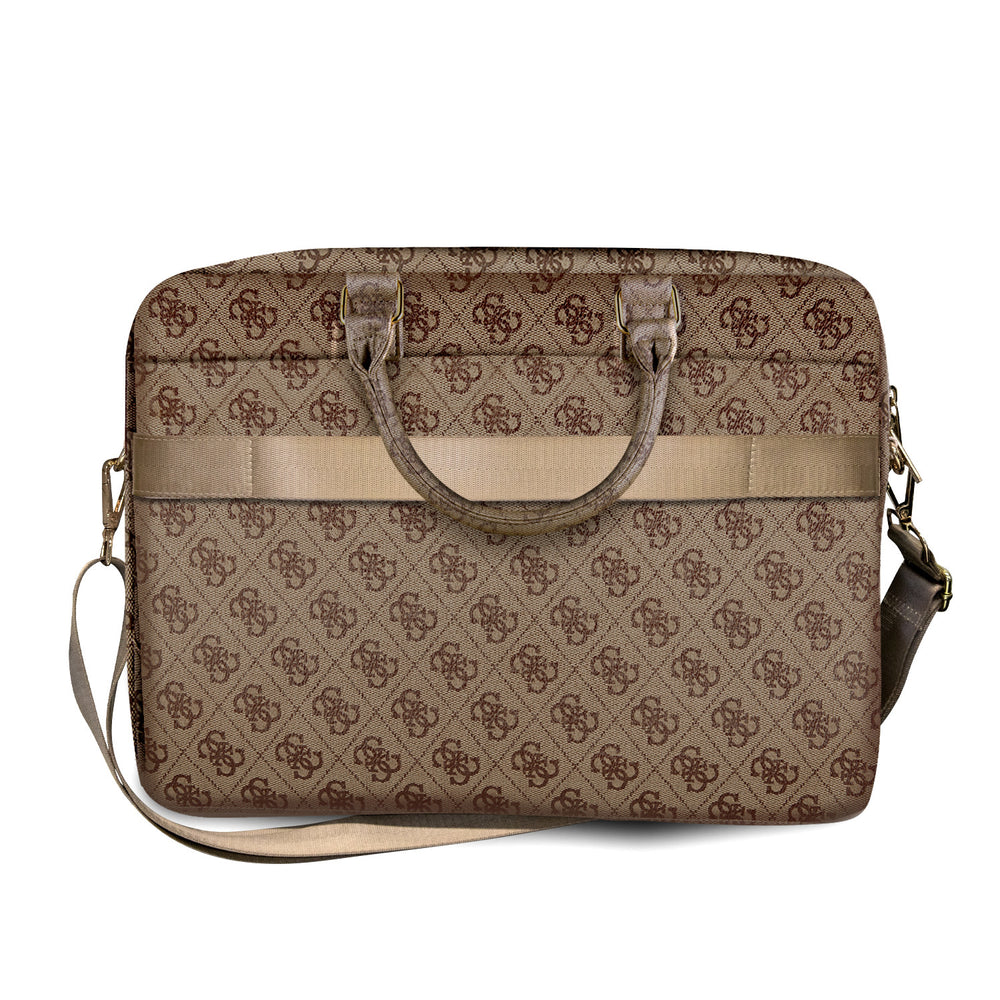Guess 15 Inch PU Leather Laptop- en Tablettas - Big 4G Logo - Bruin-Laptopcover-Ilumina Benelux