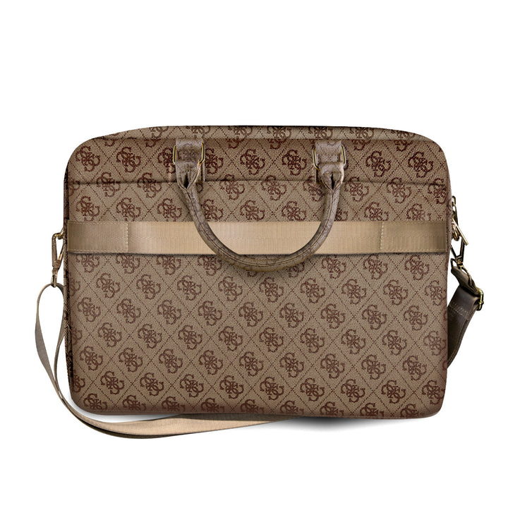 Guess 15 Inch PU Leather Laptop- en Tablettas - Big 4G Logo - Bruin-Laptopcover-Ilumina Benelux