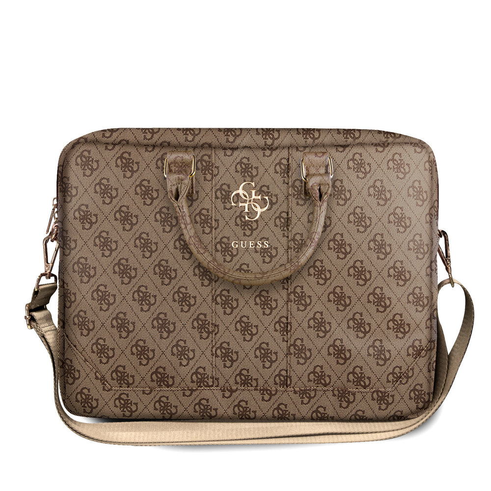 Guess 15 Inch PU Leather Laptop- en Tablettas - Big 4G Logo - Bruin-Laptopcover-Ilumina Benelux