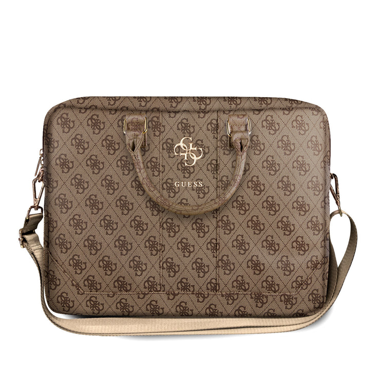 Guess 15 Inch PU Leather Laptop- en Tablettas - Big 4G Logo - Bruin-Laptopcover-Ilumina Benelux