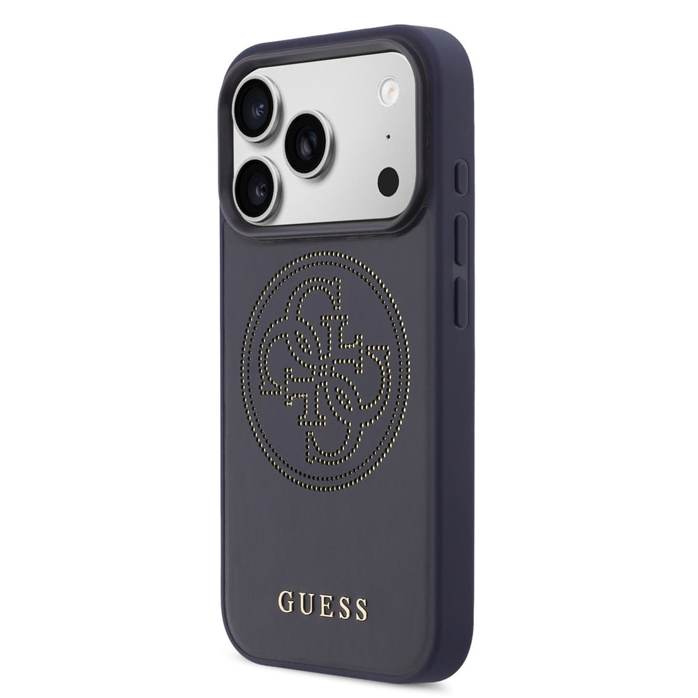 Guess iPhone 17 Pro Backcover hoesje - MagSafe - 4G Perforated Logo - Navy-Hoesjes-Ilumina Benelux