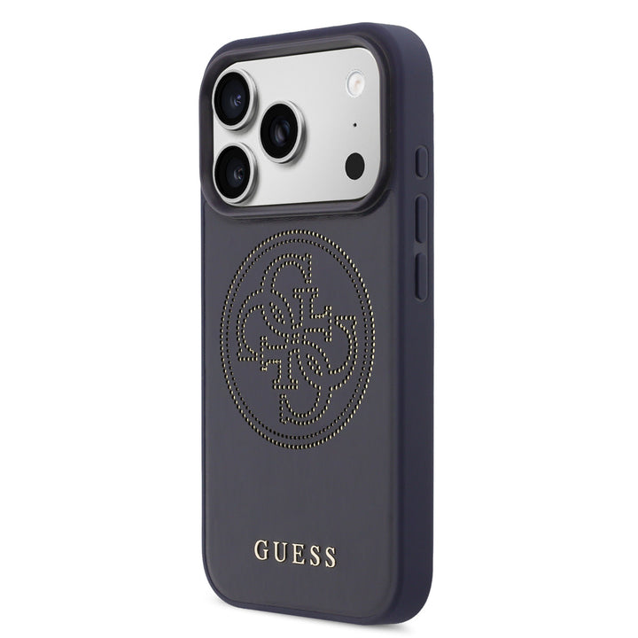 Guess iPhone 17 Pro Backcover hoesje - MagSafe - 4G Perforated Logo - Navy-Hoesjes-Ilumina Benelux