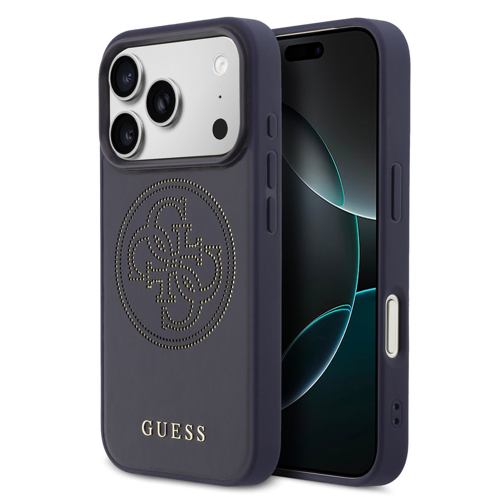 Guess iPhone 17 Pro Backcover hoesje - MagSafe - 4G Perforated Logo - Navy-Hoesjes-Ilumina Benelux