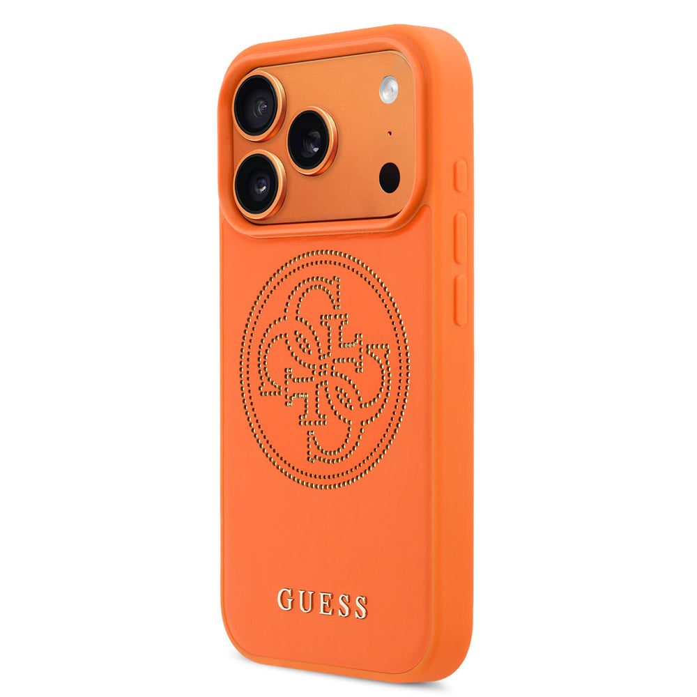 Guess iPhone 17 Pro Backcover hoesje - MagSafe - 4G Perforated Logo - Oranje-Hoesjes-Ilumina Benelux