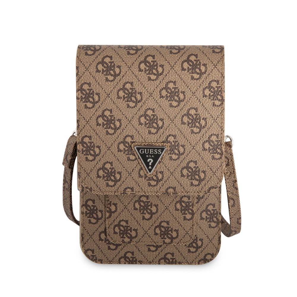 Guess 7 inch PU Leather Telefoontas - Wallet bag - 4G Triangle - Bruin-Tablethoesjes-Ilumina Benelux