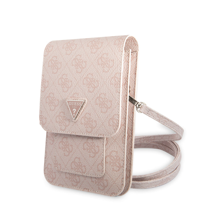 Guess 7 inch PU Leather Telefoontas - Wallet bag - 4G Triangle - Roze-Tablethoesjes-Ilumina Benelux